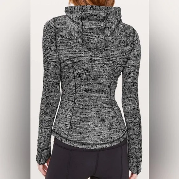 Lululemon Hooded Define Jacket Nulu in Twillines Black and White - Picture 14 of 15